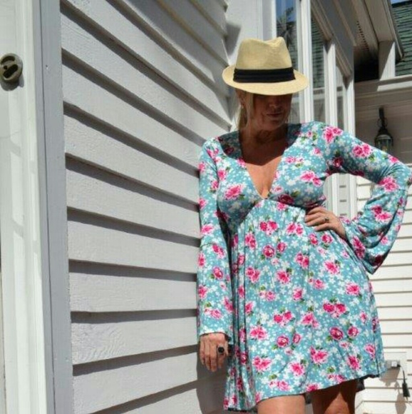 NWT Retail! Blue Floral Dress - Picture 3 of 3