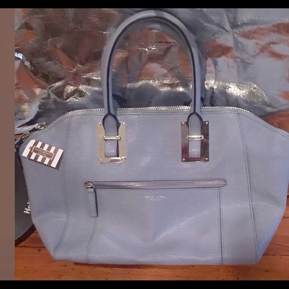 Henri Bendel The Whitney Satchel Lizard Light Blue