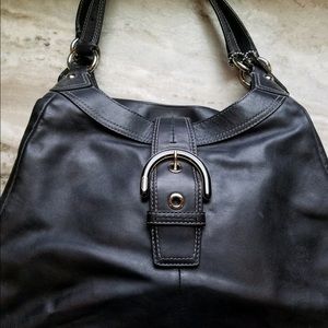 Authentic Black Leather Coach Purse
