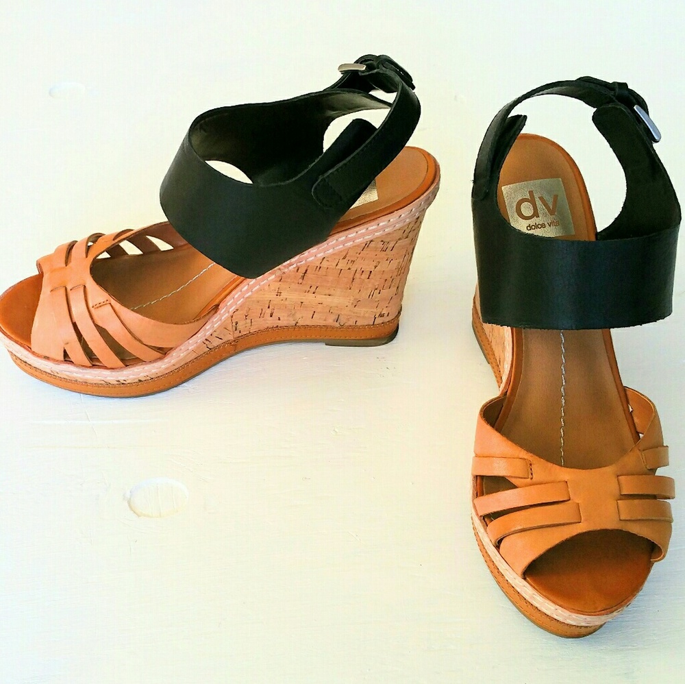 Dolce vita color block cork wedges