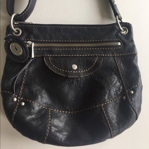 Fossil Crossbody Purse! "Black Leather Liberty"