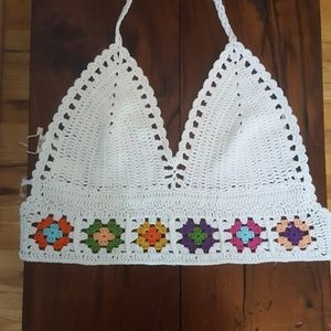 Crochet halter top. NWT. L/XL