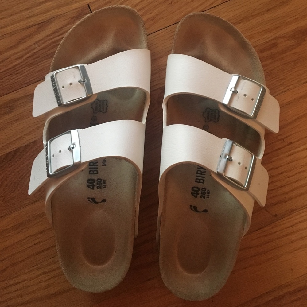 White Birkenstock Sandals Size 40