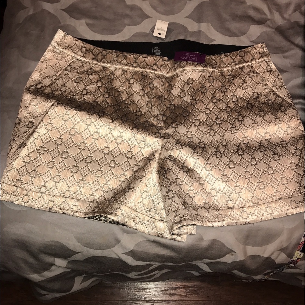 LB gold dress shorts