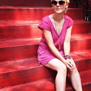 Vanessa Bruno athe sz 1 pink tunic shirt dress