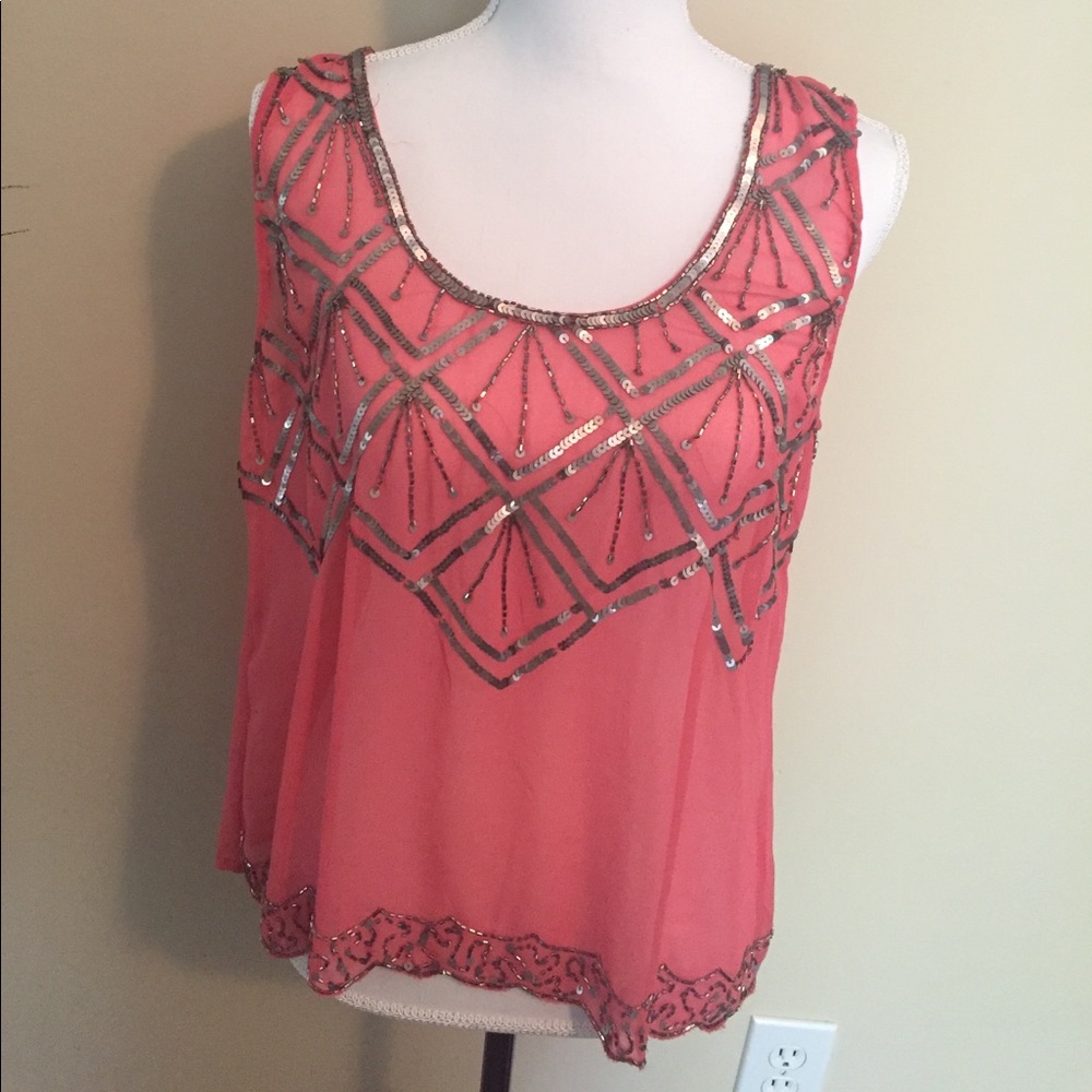 BKE boutique large tank top, sheer.
