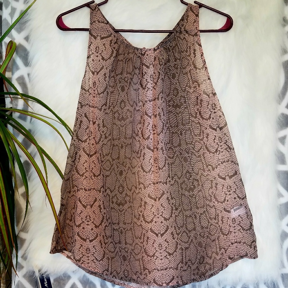 Old Navy sheer snake print tank top.