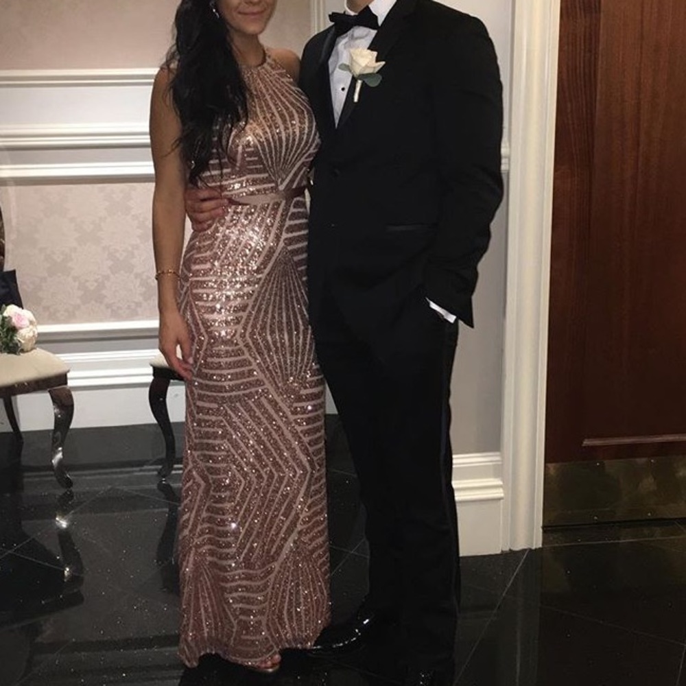 Geometric sequin gown