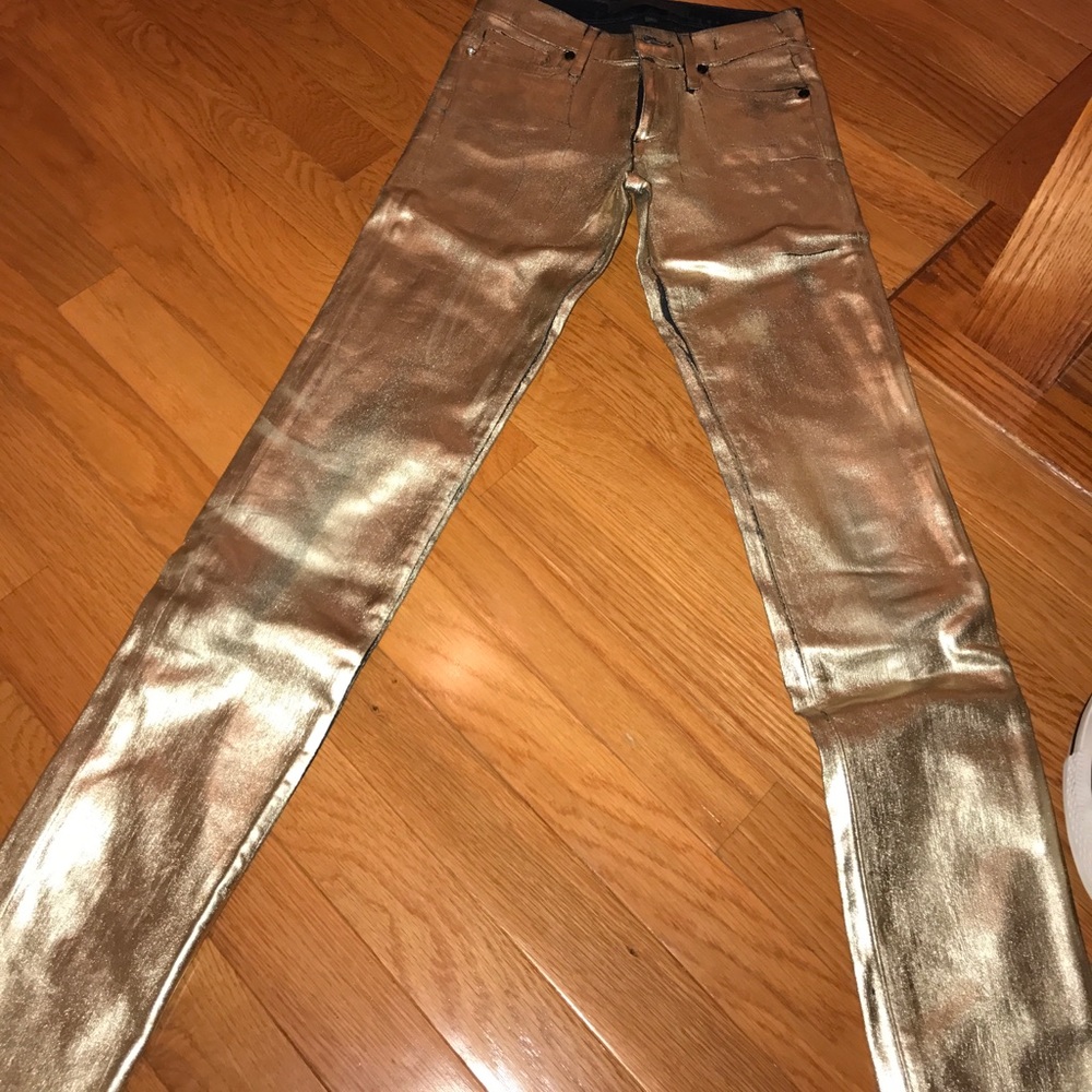 Gold paint Juicy Couture jeans