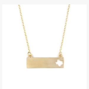 Texas gold bar necklace