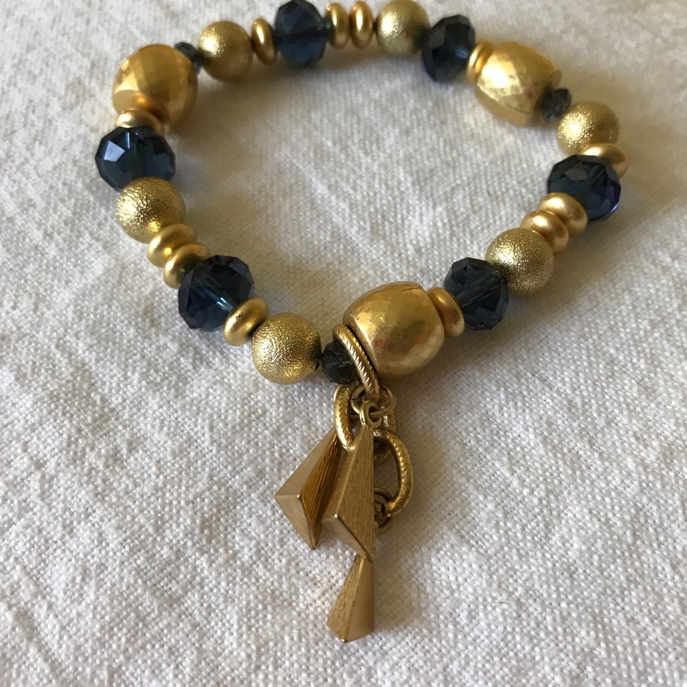 Gold and blue bracelet