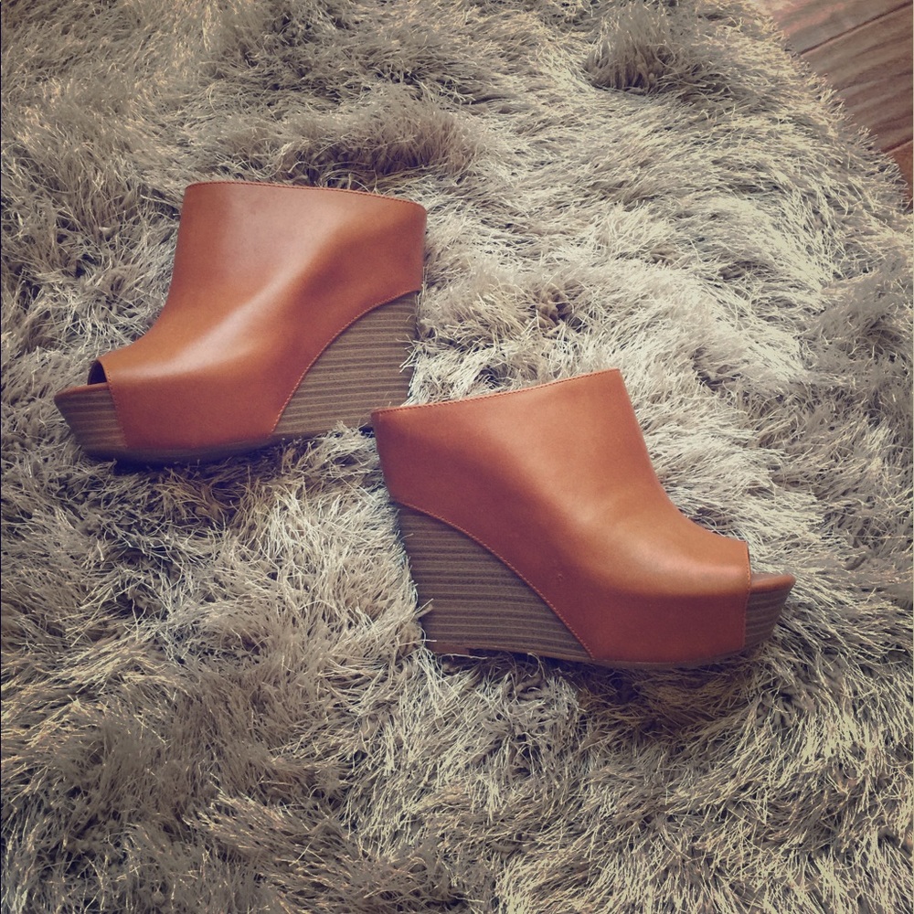 Jessica Simpson wedged mule (brown) worn only once