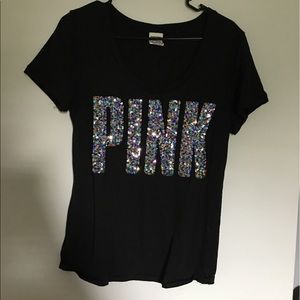 Pink sequins victory secret shirt