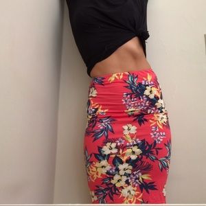 Tropical Floral pencil skirt