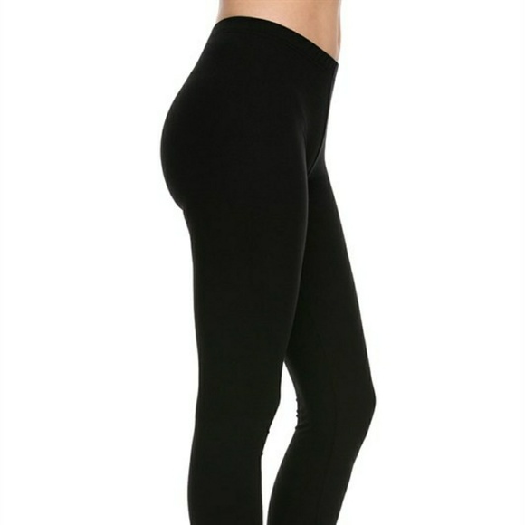 PLUS SIZE Black Brushed Knit Leggings - Picture 3 of 4