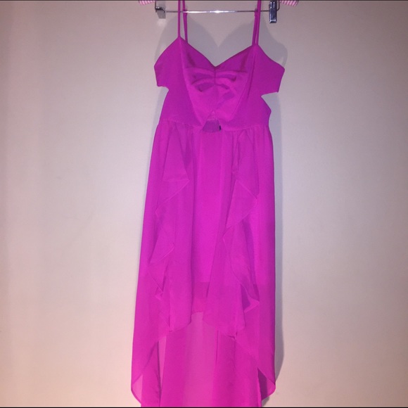 BCBGENERATION Candy pink high low dress w/cut outs - Picture 4 of 7