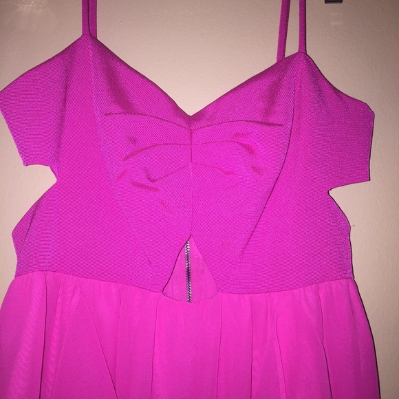 BCBGENERATION Candy pink high low dress w/cut outs - Picture 5 of 7