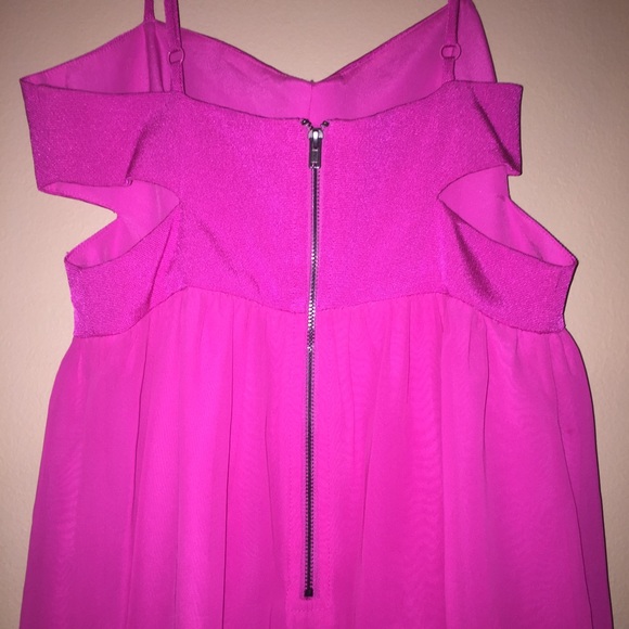 BCBGENERATION Candy pink high low dress w/cut outs - Picture 6 of 7