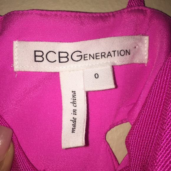 BCBGENERATION Candy pink high low dress w/cut outs - Picture 7 of 7