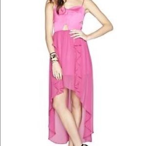 BCBGENERATION Candy pink high low dress w/cut outs