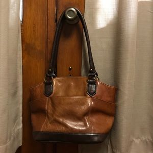 Brown leather Tignanello purse
