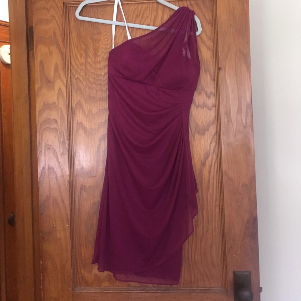 Davids Bridal one shoulder bridesmaid dress