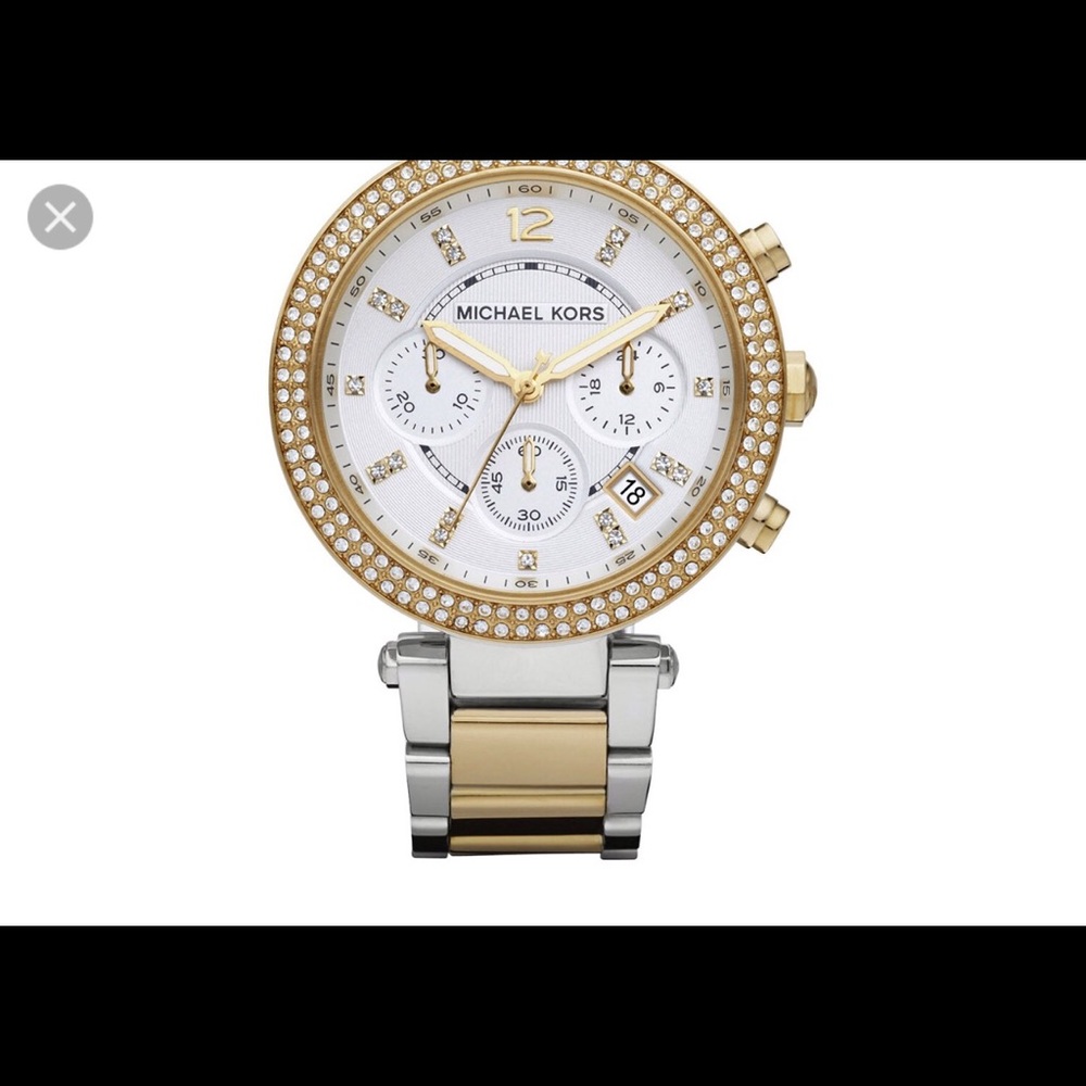 Michael Kors ladies mother of pearl Parker watch