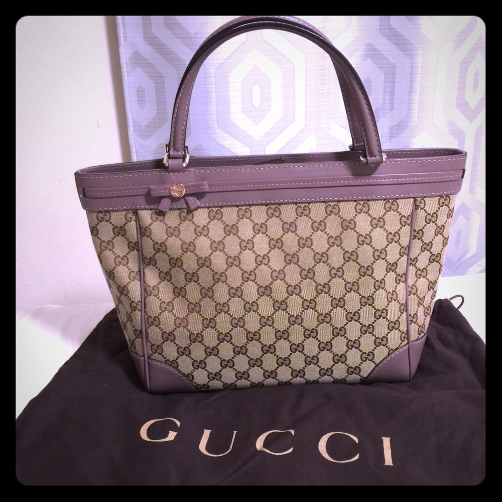 SOLD 💯Gucci Mayfair bow totes 💜 - Picture 1 of 8
