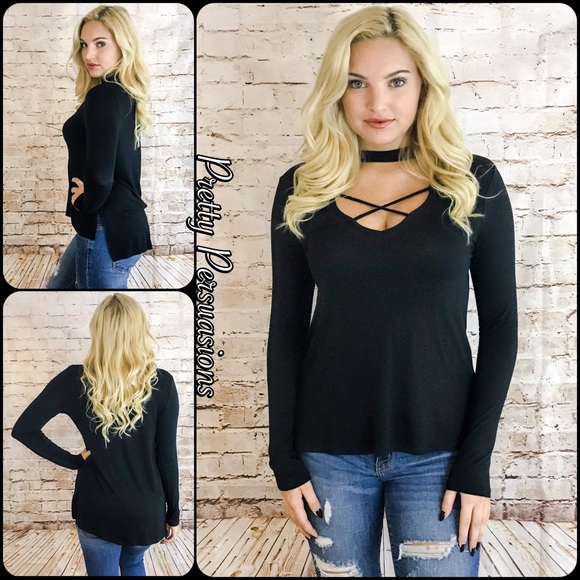 SALE‼️ NWT Gray Strappy Chocker Top - Picture 5 of 6