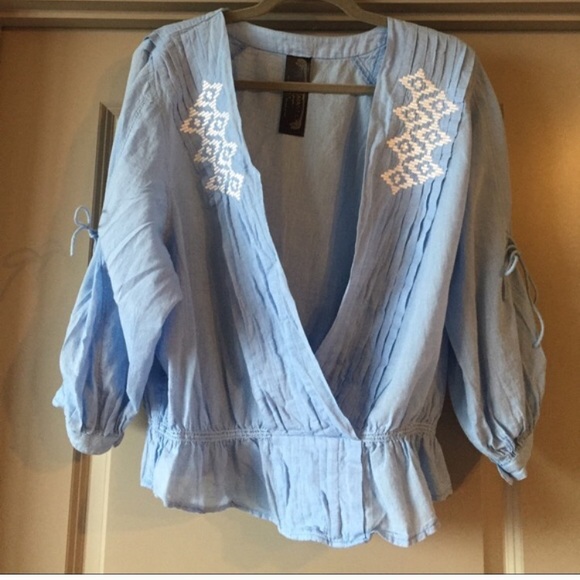 Free People New Romantics Top w/ Pretty Embroidery - Picture 2 of 4