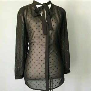 Elle tie neck blouse