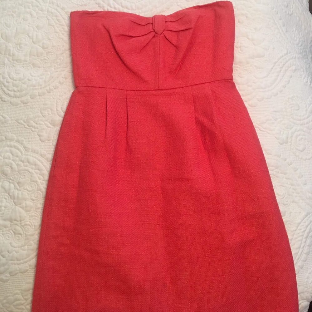 J. Crew Strapless Coral Dress