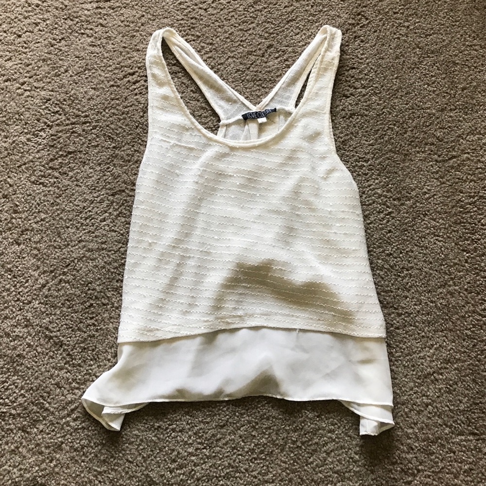 Cream layered tank