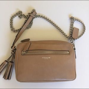 Tan Coach Cross Body with Chain Strap