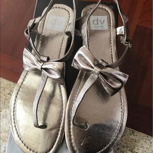 NIB DOLCE VITA DV BOW FRONT DARK SILVER SHOES 10
