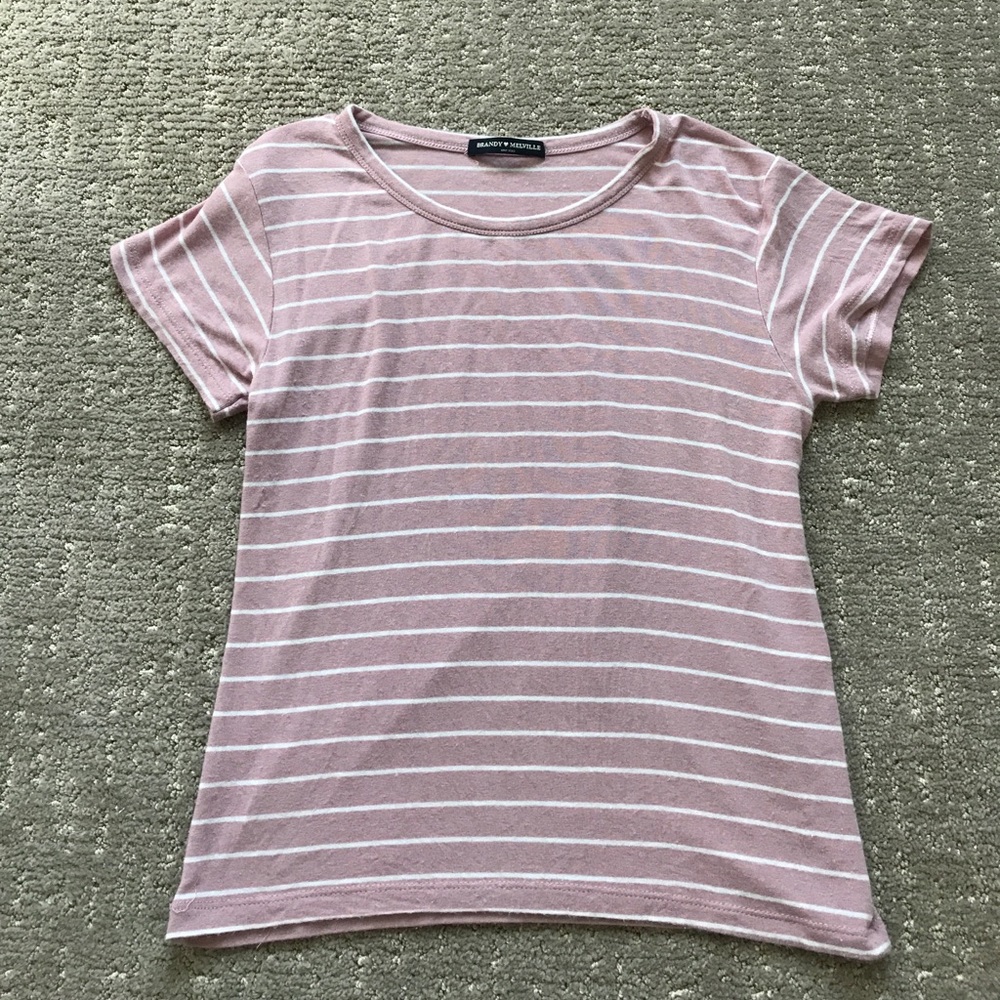 Brandy Melville pink striped top