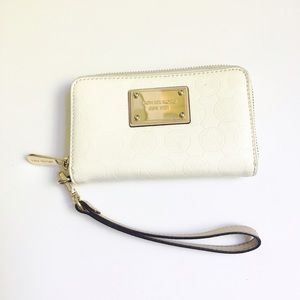 {Michael Kors} Cream Wristlet Wallet