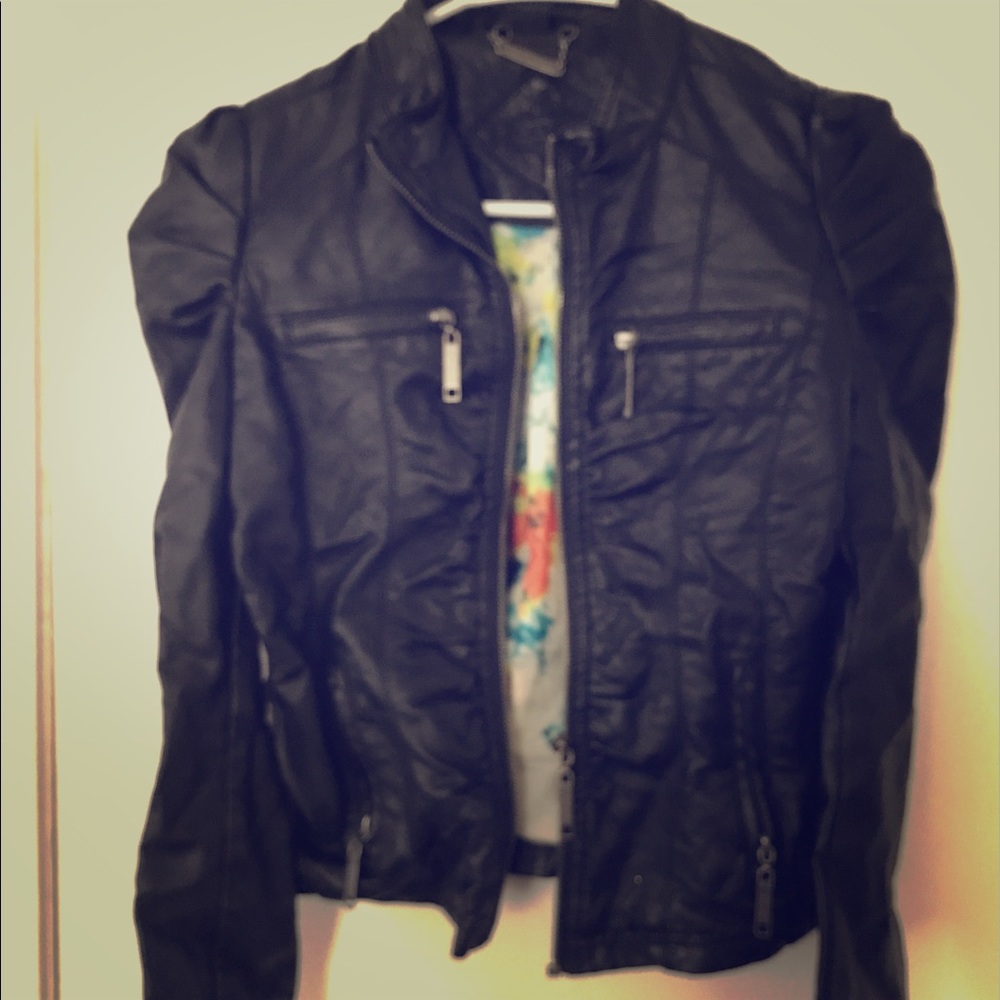 Black faux leather jacket