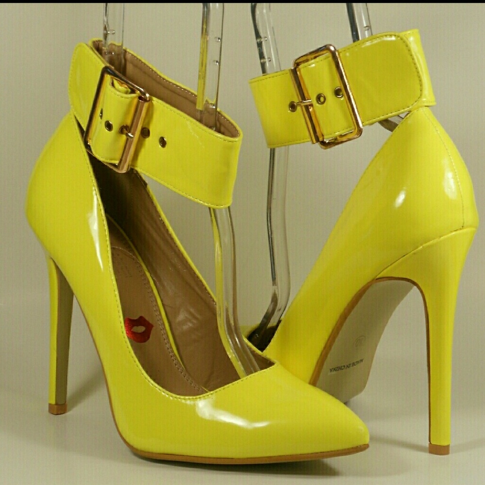 Brand New Yellow patent leather