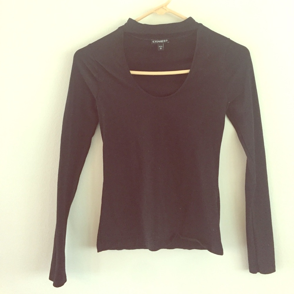 Choker black long sleeve top