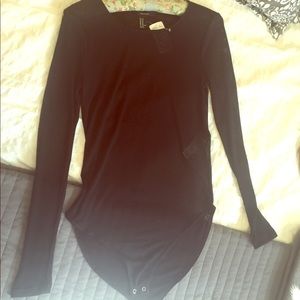 Black long sleeve bodysuit
