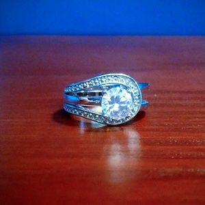 Cubic Zirconia Wedding Ring Set