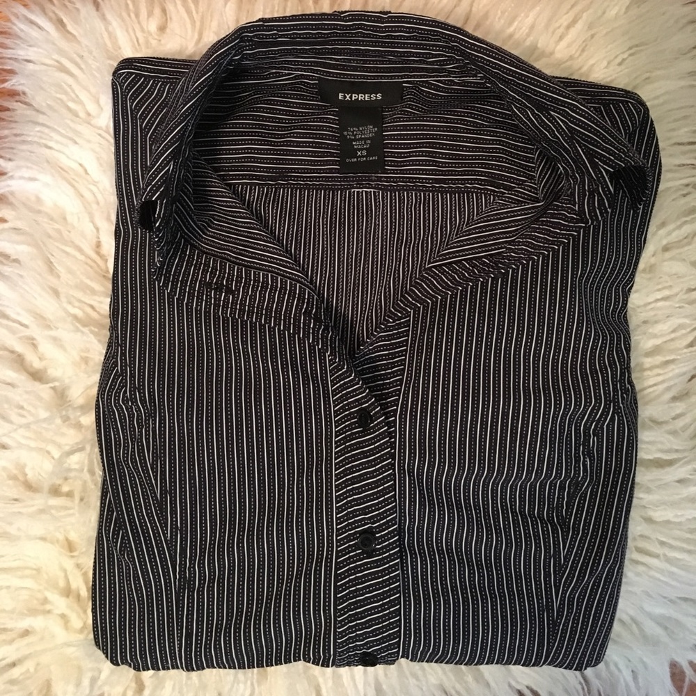 ✨ EXPRESS Pinstripe Stretchy Tailored Blouse