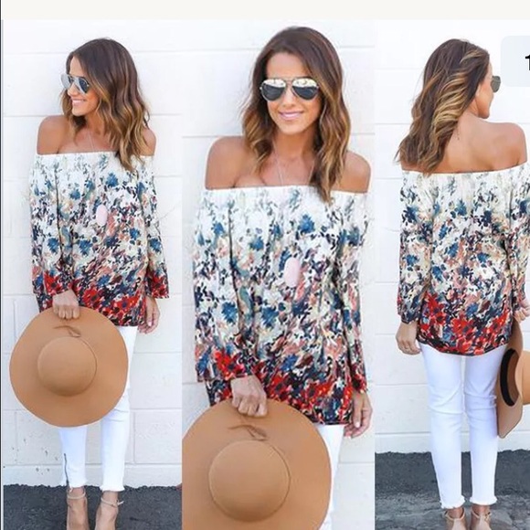 Summer Long sleeve Off the shoulder top. - Picture 3 of 8