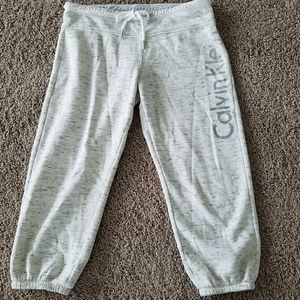 CK Jogger Capris White/gray lounge pant EUC