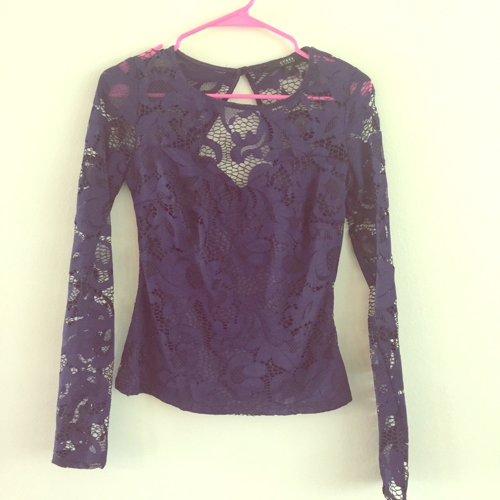 Navy blue slight open back top