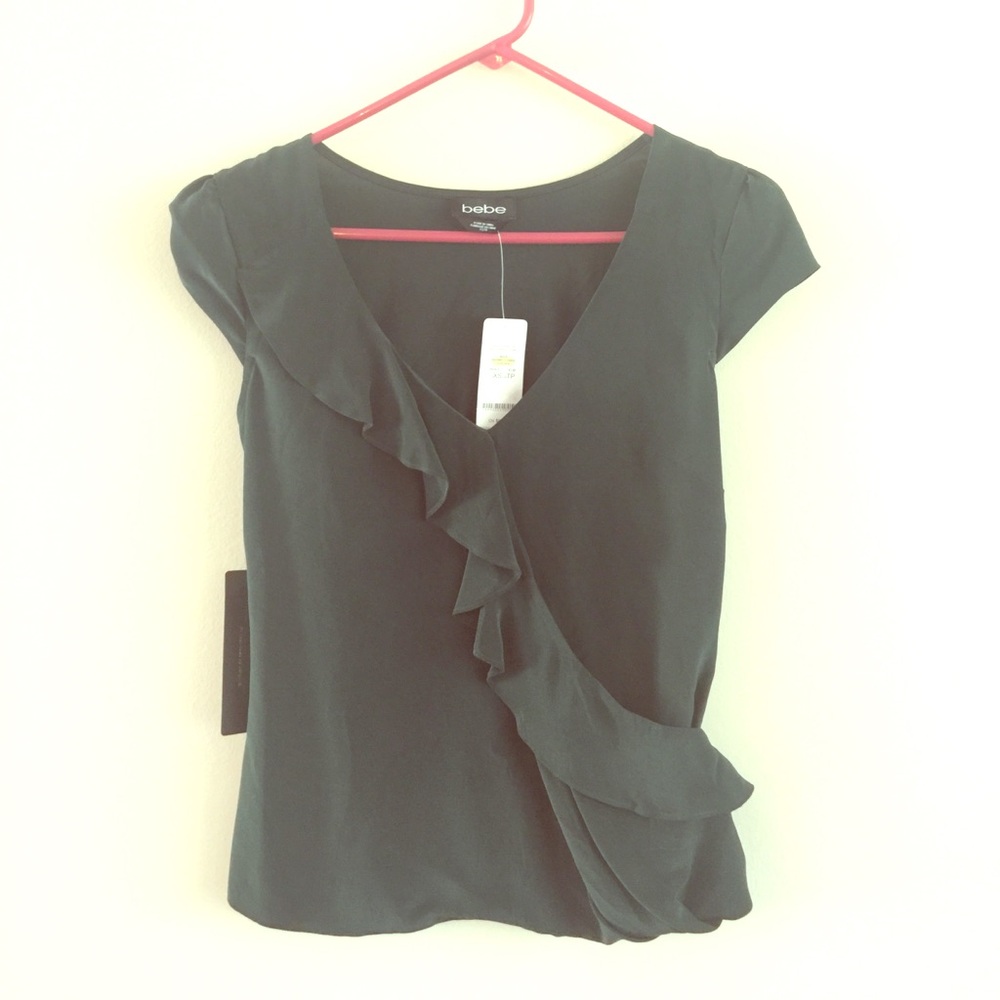 NWT silk faux wrap blouse
