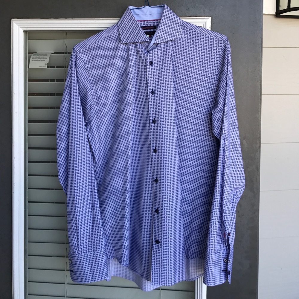 Men's Blue Industry Button Down Dress Shirt