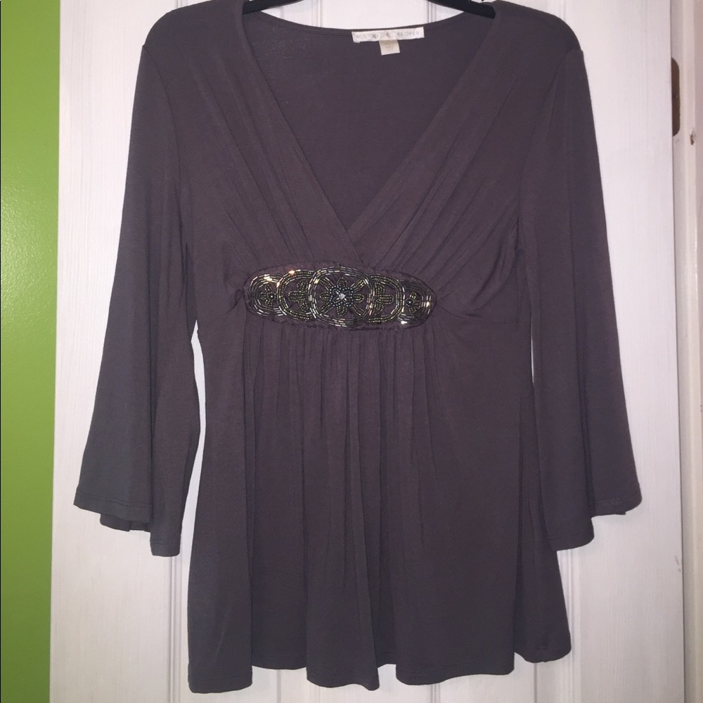 Grey Long-Sleeved Top