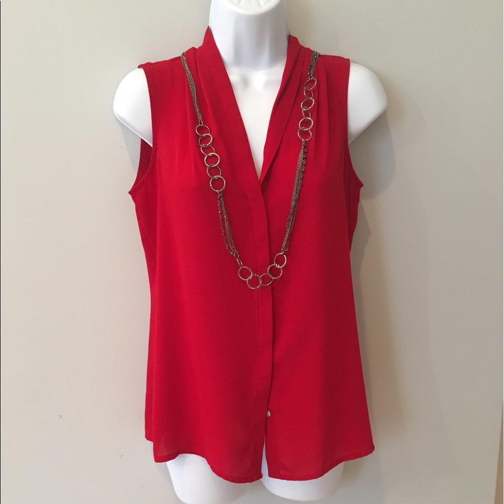 Red Sheer Banana Republic Blouse